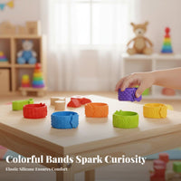 6 Pieces Tactile Stimulation Sensory Slap Bracelet Helps Focus Textured Silicone Slap Bracelet Calming Effect for Children, Students