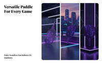 Wrapped Handle Fiberglass Pickleball Paddle Cracked Electric Pattern Purple Pickleball Paddle