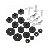 18 Pieces Cup-Shaped Sleeves Drum Accessory Kit Wing Nuts Drum Felt Pads Metal Parts Cymbal Felt Pad Stacked Discs
