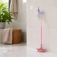 Interactive Suction Cup Cat Toy with Feather and Bell for Kitten Self-Play