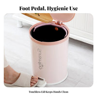 Odor Resistant Waste Bin Simple Design Foot Pedal Trash Can Lidded Step Bin Soft Close Lid Double Pail Trash Can for Homeowners