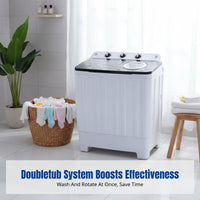 Large Capacity Semi-Automatic Twin Tub Washing Machine, Space-Saving Home Washer, Mother & Baby Laundry, Efficient Spin Dry