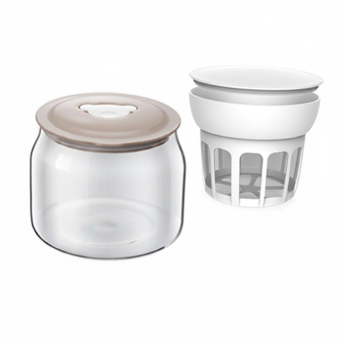 Leak-Proof Lid Whey Separator Phthalate-Free-without Greek Yogurt Creator Easy to Clean Yogurt Filter Set Food Grade Material for Health Enthusiasts, Home Cooks