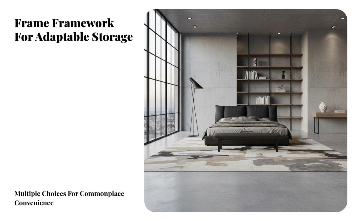 Paddedspine Bed Frame Italian Luxury and Design Upholstered Bedstead Modern Minimalist Design Bedroom Furniture for Newlyweds, Apartment, Guest Room