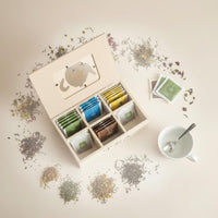 Multi-Compartment Wooden Tea Box Natural Wood Lidded Tea Storage Box