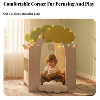 Multi-Functional Design bookcase Cabin Sturdy Construction literacy corner Bench paddinged Seat children's Furniture Anti-Tip Safety Feature for Toddlers, Educators, Parents, Early Education Center, Kindergarten, Playroom, Library
