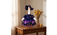 Goose in Witch Costume Resistant Witch Goose Figurine Gothic Halloween Outfit for Collectors, Mantel, Entryway