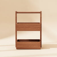 Space-Saving Wooden Desktop Organizer Multifunctional Desktop Shelf with Two Tiers Organized Tabletop Storage Rack Stable for Vanity, Bedroom