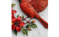 Floral Bird Wall Art Raised Detailing Home Decor Painted