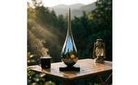 Teardrop Sculpture Sleek Sculpture with Marble Base Minimalistic Sculptural Decorative Piece for Living Room, Office Lobby