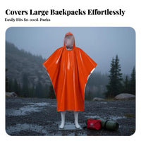 Reflective Survival Poncho Retains 90% Body Heat Mylar Thermal Poncho Lightweight Hooded Emergency Raincoat for Climbers, Outdoor, Camping, Hiking