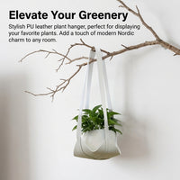 Leather Hanging Planters, Nordic Hanging Planters for Home Decor, Sturdy Leather Strap Hanging Planter, Indoor Outdoor Plant Hanger