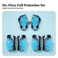 6 Pieces Thickened Padding Turtle Shell Safety Pads Shock Resistant 6 Piece Safety Gear Set Shock Absorbing for Boys, Skateboarding
