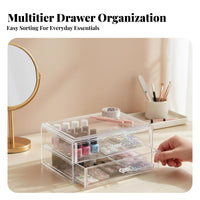 Clear Multi-Drawer Compact Storage Unit Removable Drawers Desktop Organizer