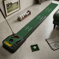 Golf Putting Mat with Ball Return Alignment Markings Putting Mat with Automatic Ball Return Portable Compact for Golfers, Home
