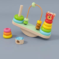 Educational Wooden Stacking Toy Colorful Wooden Balancing Game Smooth Stacking Toy Sensory for Toddlers, Preschoolers, Playroom, Preschool