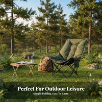 Adjustable rear supportrest Padded Reclining Camp Chair Foldable Design Padded Highspine support Recliner durable Duty Camping Seat Carry Bag Included for Campers, Seniors, Anglers, resting, Fishing, rear supportyard, Patio