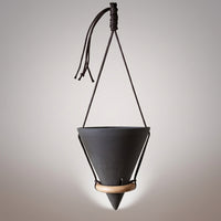 Plant Pots for Indoor Plants with a Hanging Basket Design, Triangle Cone Wall Planter for Home Office, Handmade Hanger with Drainage Hole, 1 Pack