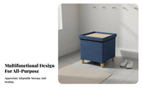 Multi-Functional Cube Storage Ottoman Flip-Top Lid Upholstered Storage Cube with Legs Sturdy Construction Household Furniture Compact Size for Apartment Dwellers, Families, Homeowners, Entryway, Living Room, Bedroom, Office