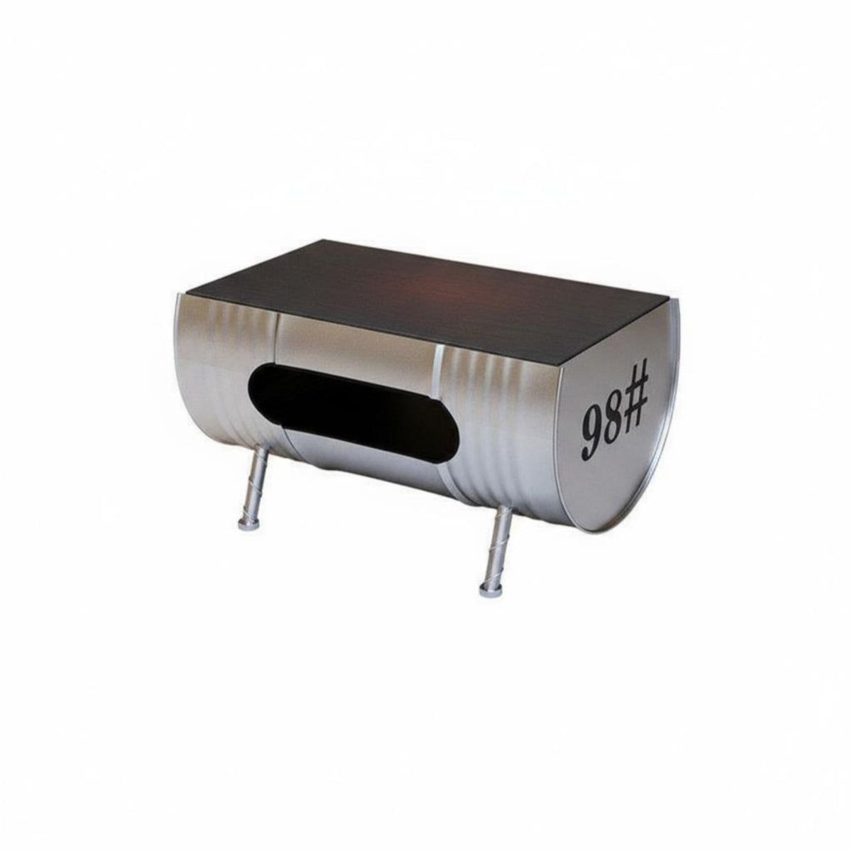 Oil Drum Table and Chair Set Utilitarian Aesthetic Cafe Seating Retro Aesthetic Space-Saving Size for Interior Designers