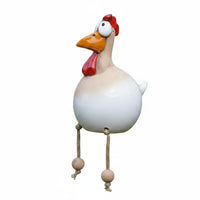 Leg-Dangling Chicken Figurine Weather-Resistant Long-Legged Chicken Decor Handcrafted Appearance Hanging Ornament for Garden