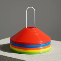 15 Pieces Sports Marker Discs Easy to Store Disc Cones with Holder Portable Agility Cones with Holder for Football Practice