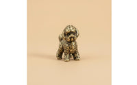 Miniature Stuffed Dog Ornament Collectible Solid Brass Dog Figurine Vintage Style Brass Poodle Statue for Collectors