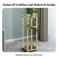 Chinese Design Tall Two-Tier Flower Rack Indoor & Outdoor Use 2-Tier Pot Holder Anti-Rust Plant Stand Heavy-Duty for Gardeners, Homeowners, Balcony, Garden, Living Room, Bedroom