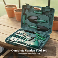 10 Pieces Garden Tool Kit Versatile Garden Tool Set Sturdy Gardening Tools with Storage Case for Outdoor, Balcony, Lawn Care