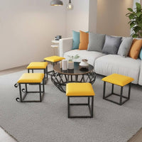 5 Pieces Stackable Nesting Stool Set Multifunctional Stackable Cube Stool Set 5 in 1 Nesting Ottoman Sturdy Frame for Apartment