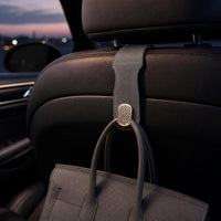 Car Front Seat Storage Hook with Rhinestone Metal and Suede Leather for Glove Box