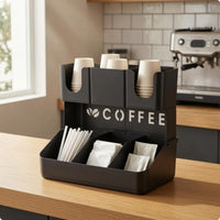 Coffee Bar Organizer Matte Finish Divided Storage Rack Open Multi Section Open designCompartment