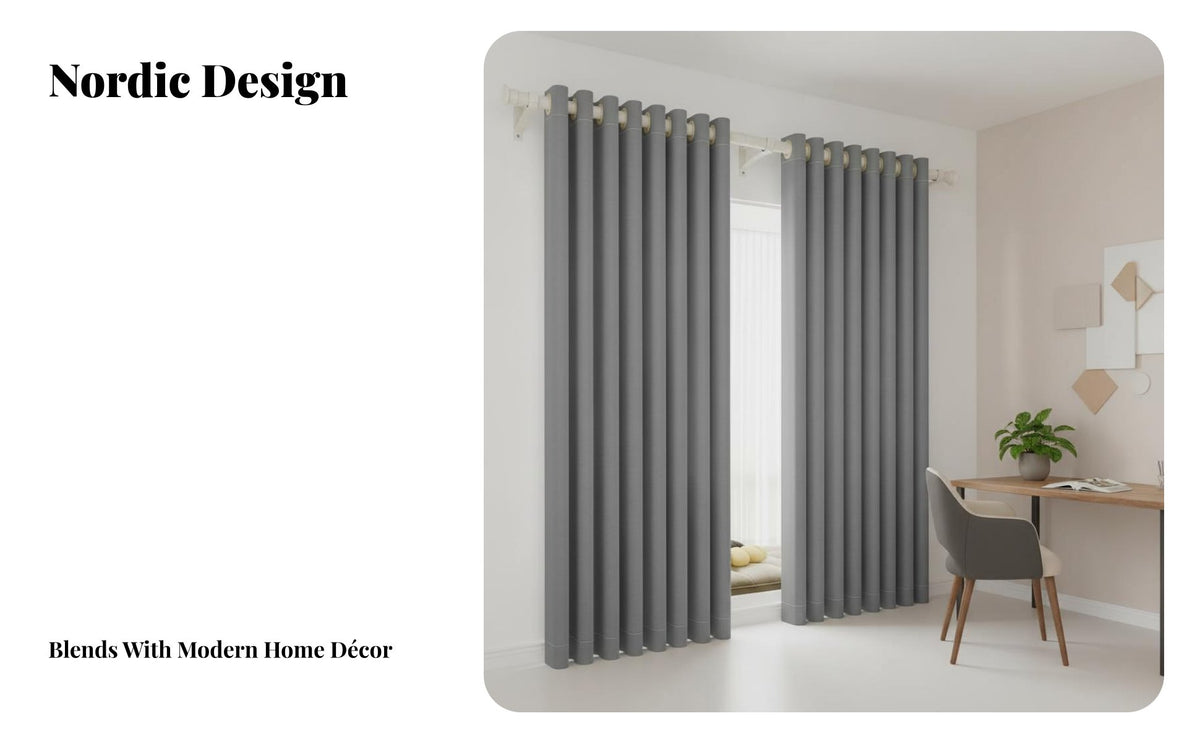 No-Drill Installation Blackout Grommet Curtain Extendable Rod Grommet Top Blackout Curtain Complete Set Window Treatment Room Darkening for Light Sleepers, Homeowners, Students, Bedroom, Nursery, Office, Sliding Door