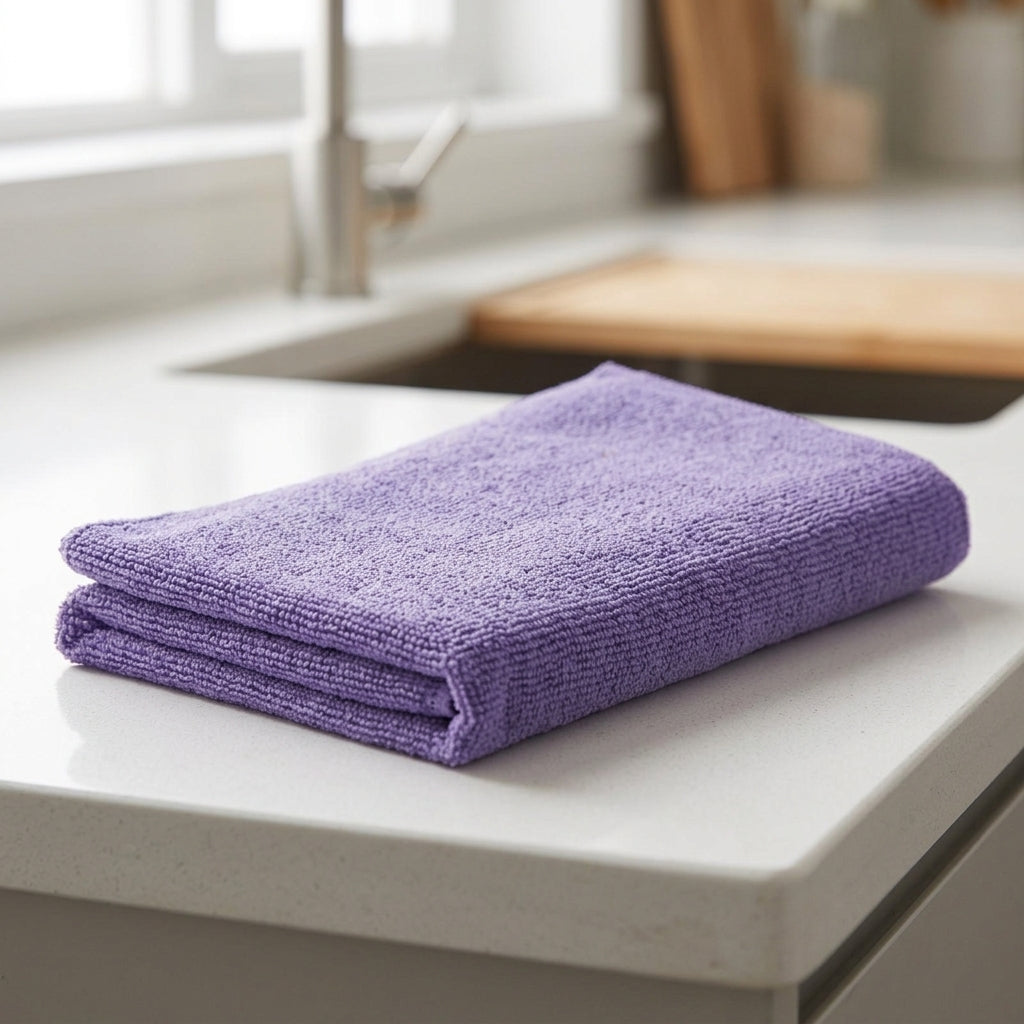Highly Absorbent Microfibre Cloth with Locked Border, Microfibre Cleaning Cloth 30cm x 30cm Pack of 5, Car Cleaning Products for Kitchen Use