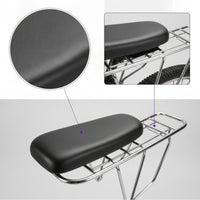 Passenger Seat Cushion with Mounting Base Faux Leather Bike Rear Seat Cushion with Hook and Loop Strap Bike Rack Pad Padded