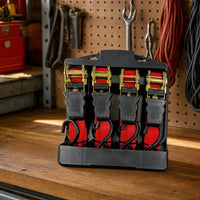 4 Pieces Quick-Release Ratchet Tie-down Strap Heavy-Duty Ratchet Tie down Straps Adjustable Long-Lasting for Trailers, Outdoor Hauling