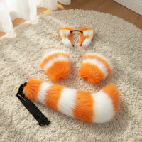 Cosplay Ears and Tail Set Adjustable Furry Ear Headband with Tail Versatile Costume Accessories for Cosplayers