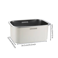 Stainless Steel Wash Basin Matte-Coated Wash Basin with Drainage Slots Rounded Corners Colander for Kitchen