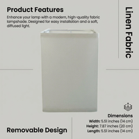 Linen Cylinder Lamp Shade, Tall Cylinder Lampshade for Bedside, Cylinder Lamp Shade Customizable Size, Modern Tall Cylinder Lamp