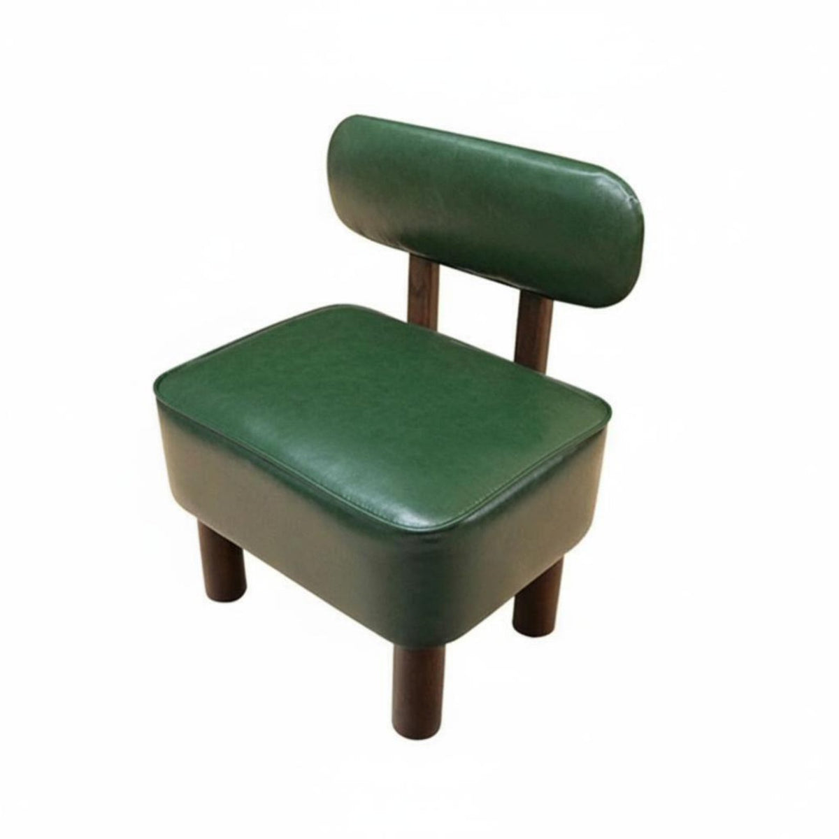 Low Stool Firm-Density Foam Upholstered Short Stool Minimalist Design Wooden Leg Makeup Bench for Living Room