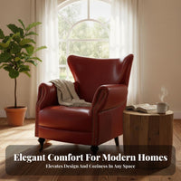 USA-inspired Country design Upholstered high-spine wing chair Armchair Comfortable Upholstered high-spine wing chair High spine Support Single Sofa Thick paddinged Seat for Homeowners, Professionals, Readers