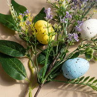 Easter Egg Branch Bright Colors Easter Floral Pick Colorful Speckled Egg Branch for Decorators, Party Hosts, Wreath Making, Living Room, Dining Table