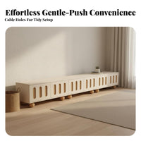 Cream Contemporary TV Cabinet Handle-Less Design TV Cabinet with Storage Multi-Functional Modern Media Storage Console for Homeowners, Renters
