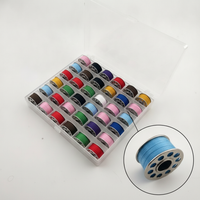 Multi-Size Home Bobbin Box Set with Colored Transparent Bobbins and Thread for Sewing Machines
