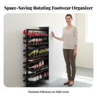 Double-Sided Rotating Shoe Cabinet Space Saving Pull-out Shoe Rack Large Capacity Easy Retrieval for Apartment Dwellers, Families, Homeowners, Under Stairs, Small Areas, Entryway, Hallway