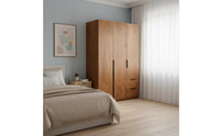 Swing Door Wardrobe Space Saving Freestanding Wardrobe Large Capacity Modern Clothes Armoire for Apartment