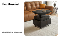 Space-Saving elevateTop Coffee Table Multi-Functional transformable elevateTop Dining Table Height-Adjustable Living Room Furniture Foldable Design for Small Apartment Dwellers, from afar Workers, homeowners, Home Office
