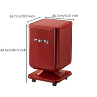 Wheeled Trash Can with Lid Modern Trash Can with Wheels Large Garbage Bin with Wheels Glossy for Bedroom