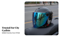 Electric Bike Half Helmet Four-Season Use Motorcycle Helmet Impact Resistant Riding Gear for Women, Men, City Driving, Outdoor, Highway Cruising