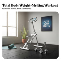 Stable Triangular Structure Foldable Stair Stepper Machine Low Effect Foldable Climbing Machine Anti-Slip Pedals Aerobic Climbing Stepper Heavy-Duty Frame